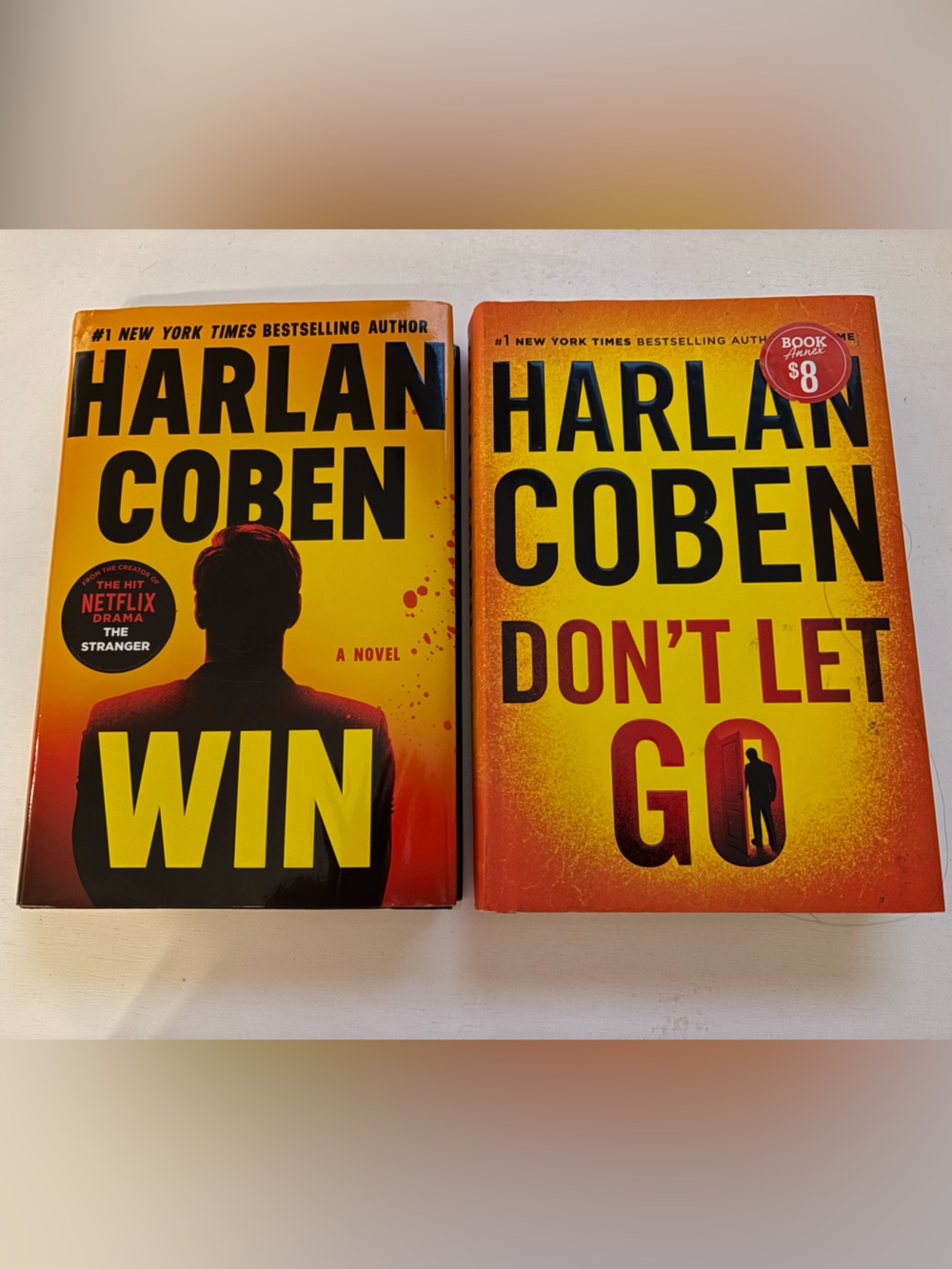 Set of 2 Harlan Coben 'Don't Let Go' and ‘Win’ Hardcover Books